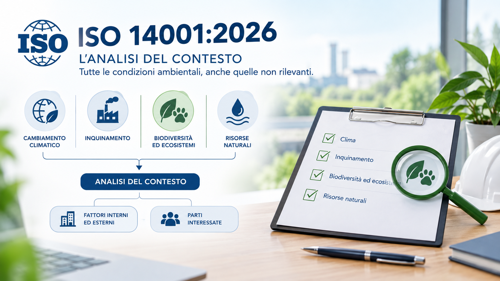 Analisi del contesto ISO 14001:2026: metodo ed esempio compilato