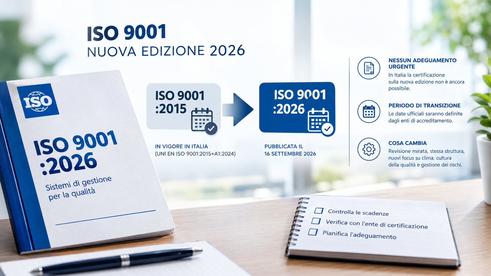 ISO 9001:2026 pubblicata: cosa cambia e cosa devi fare adesso